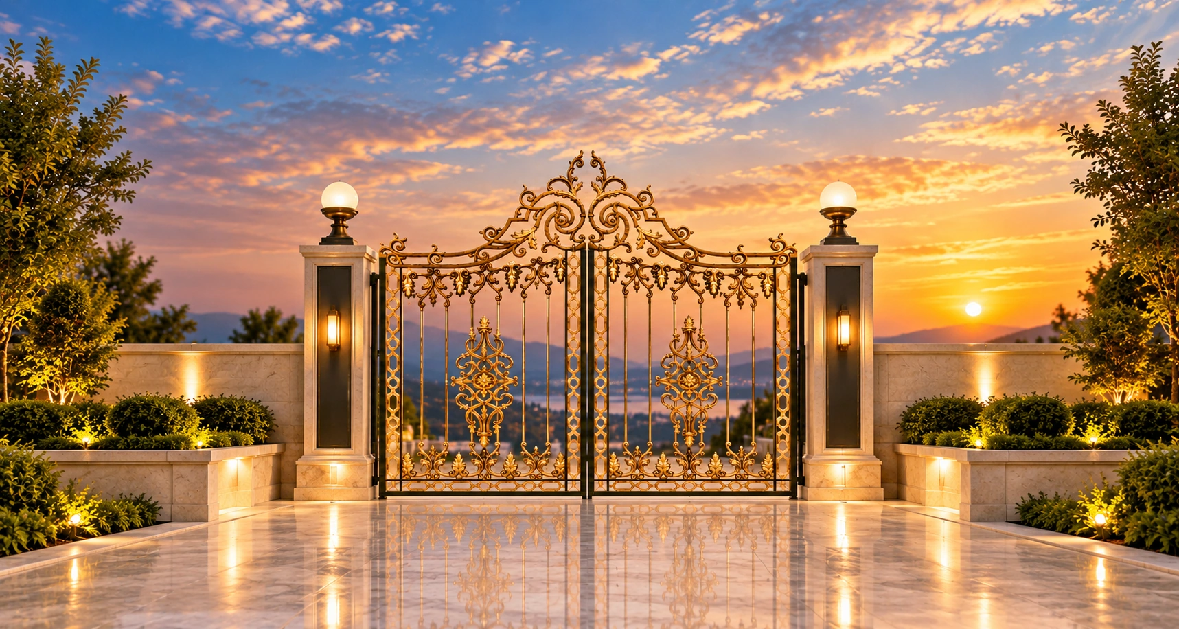 Exquisite Hand-Forged Wrought Iron Gates